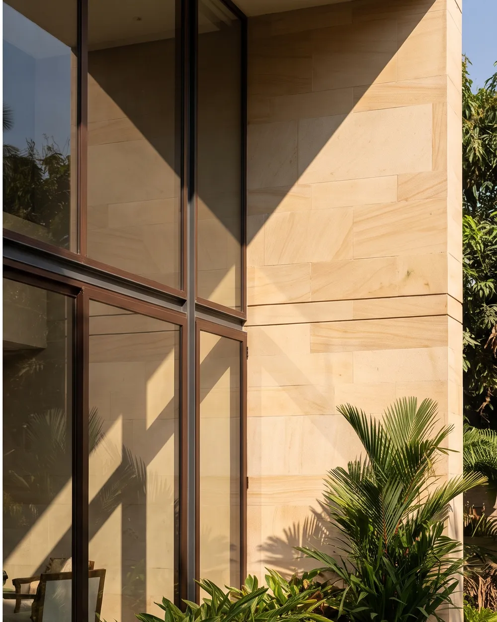 A Ciara Homes residence in Bengaluru — sandstone-and-glass facade