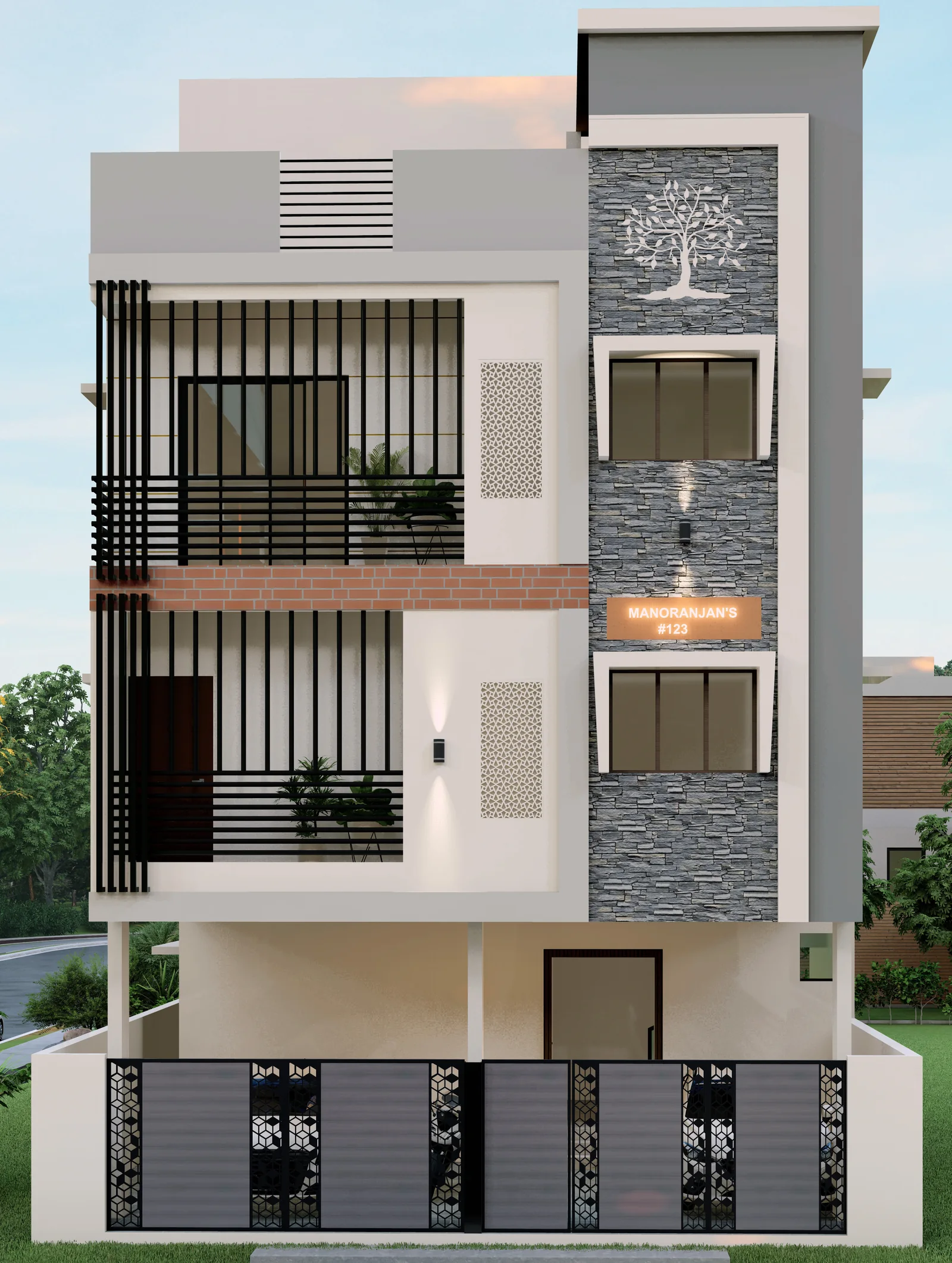 Manoranjan's Residence — elevation by Ciara Homes