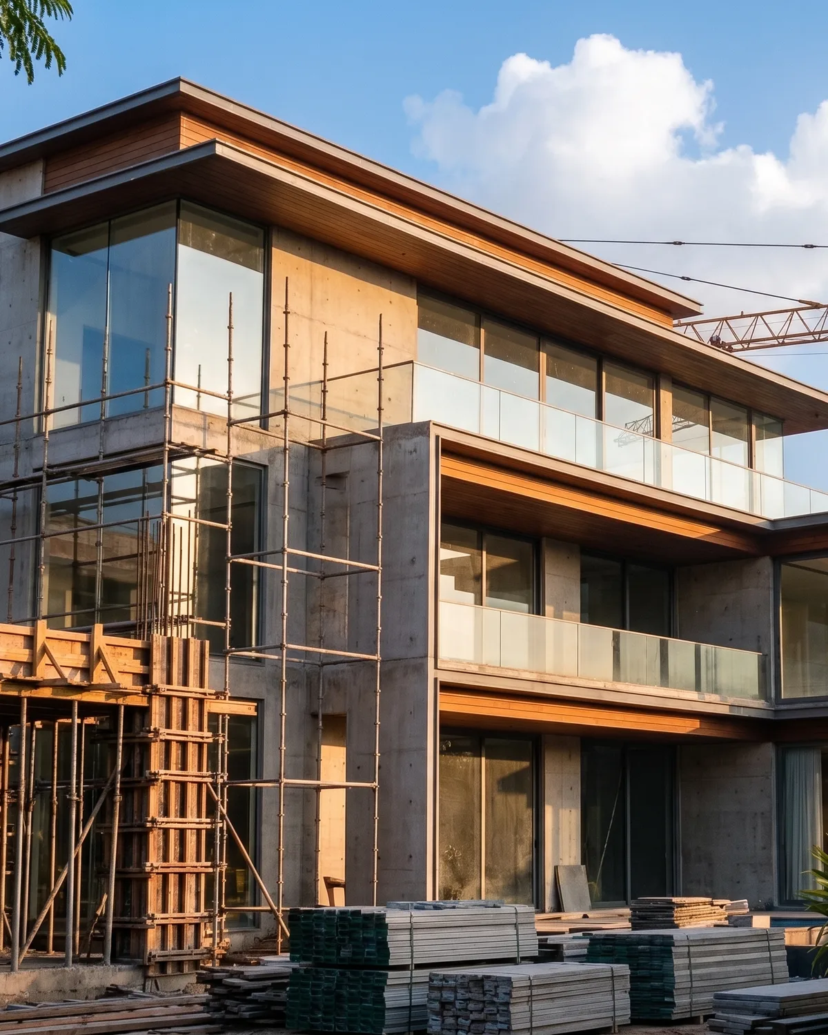A premium modern home under construction by Ciara Homes in Bangalore