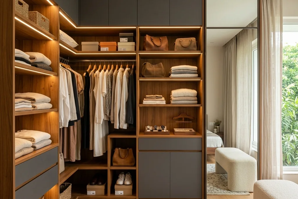 Custom-fitted wardrobe and storage by Ciara Homes